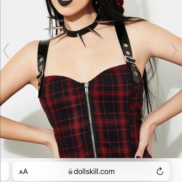 BORN TO BURN PLAID MINI DRESS - current mood - dolls kill - Picture 8 of 8